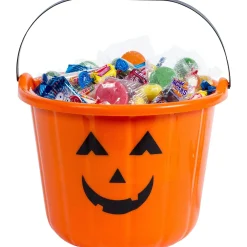 Party City Orange Jack-O'-Lantern Treat Bucket| Trick-Or-Treat Bags & Buckets