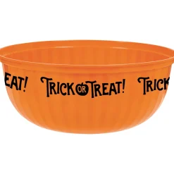 Party City Orange Trick-Or-Treat Plastic Serving Bowl| Spooky Friends