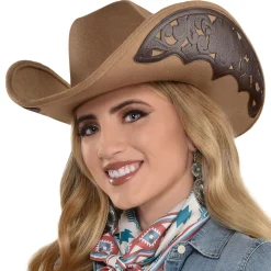 New Oversized Debossed Cowgirl Hat Cowboy