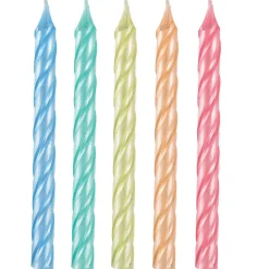 Best Pearlized Pastel Spiral Candles, 3.25In, 12Ct Baking Supplies