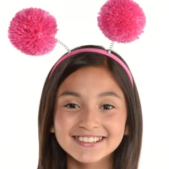 Shop Pink Pom-Pom Head Bopper Headbands, Tails