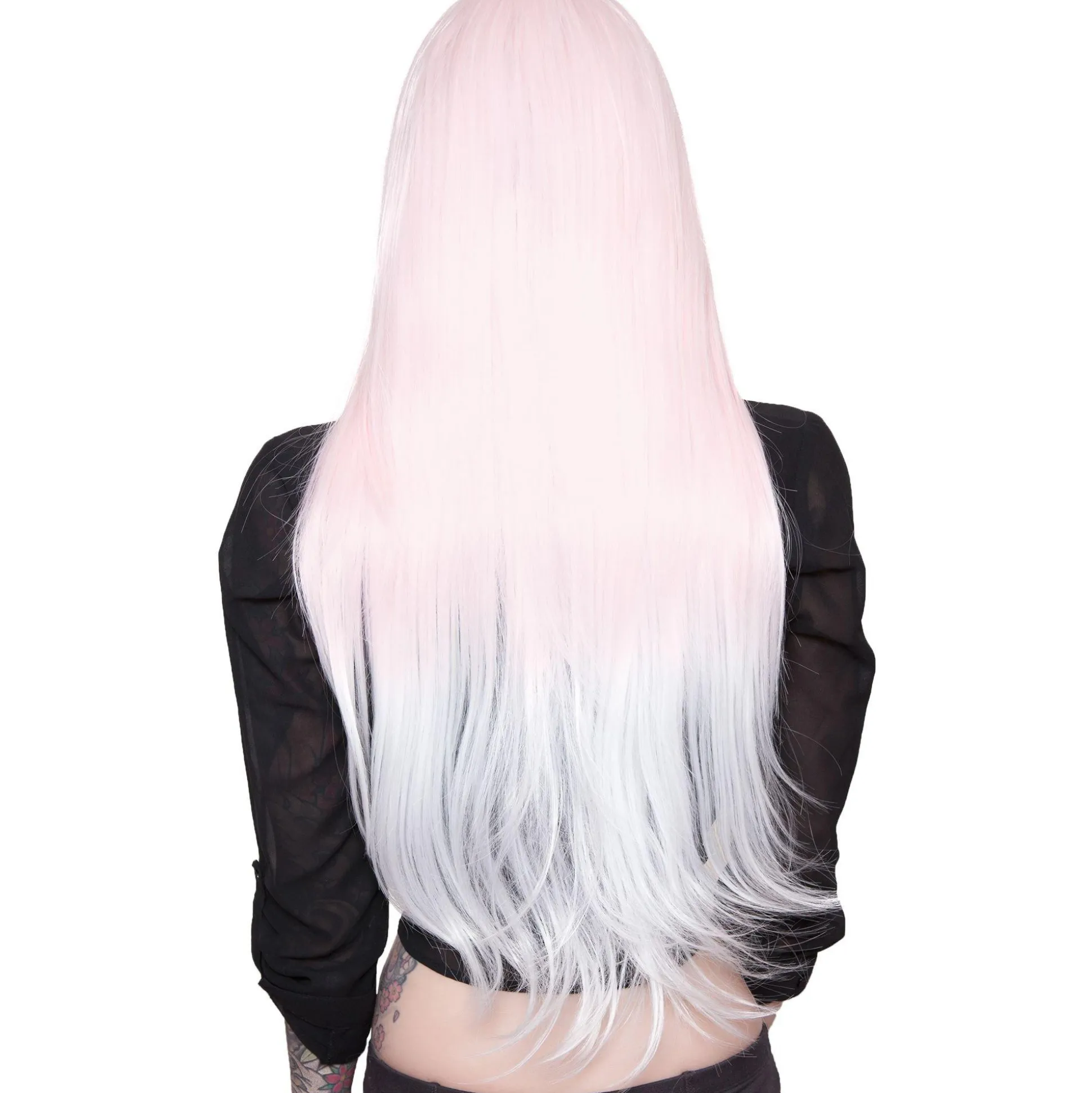 Cheap Pink To White Ombre Wig Wigs