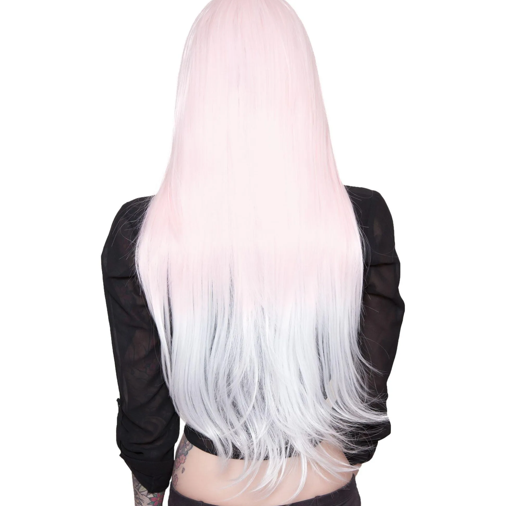 Cheap Pink To White Ombre Wig Wigs