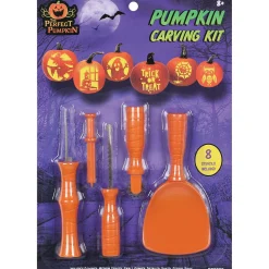 Party City Plastic & Stainless Pumpkin Carving Kit With Paper Stencils, 13Pc| Pumpkin Carving Kits