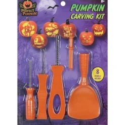 Party City Plastic & Stainless Pumpkin Carving Kit With Paper Stencils, 13Pc| Pumpkin Carving Kits