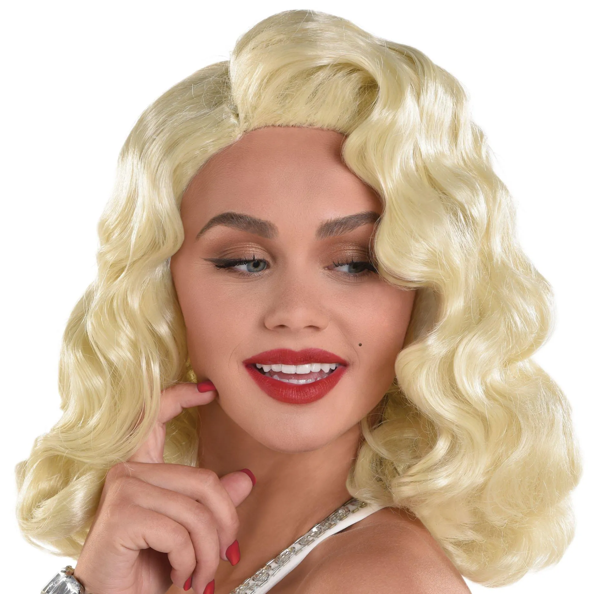 Flash Sale Platinum Blond Finger Wave Wig, 14In - Old Hollywood Wigs