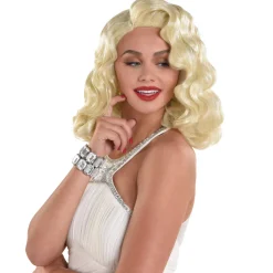 Flash Sale Platinum Blond Finger Wave Wig, 14In - Old Hollywood Wigs