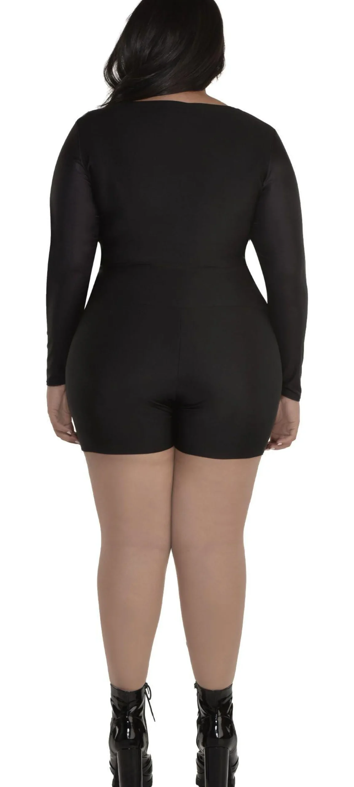 Clearance Plus Size Skeleton Crop Top & Biker Shorts Set For Adults Plus Size Costumes