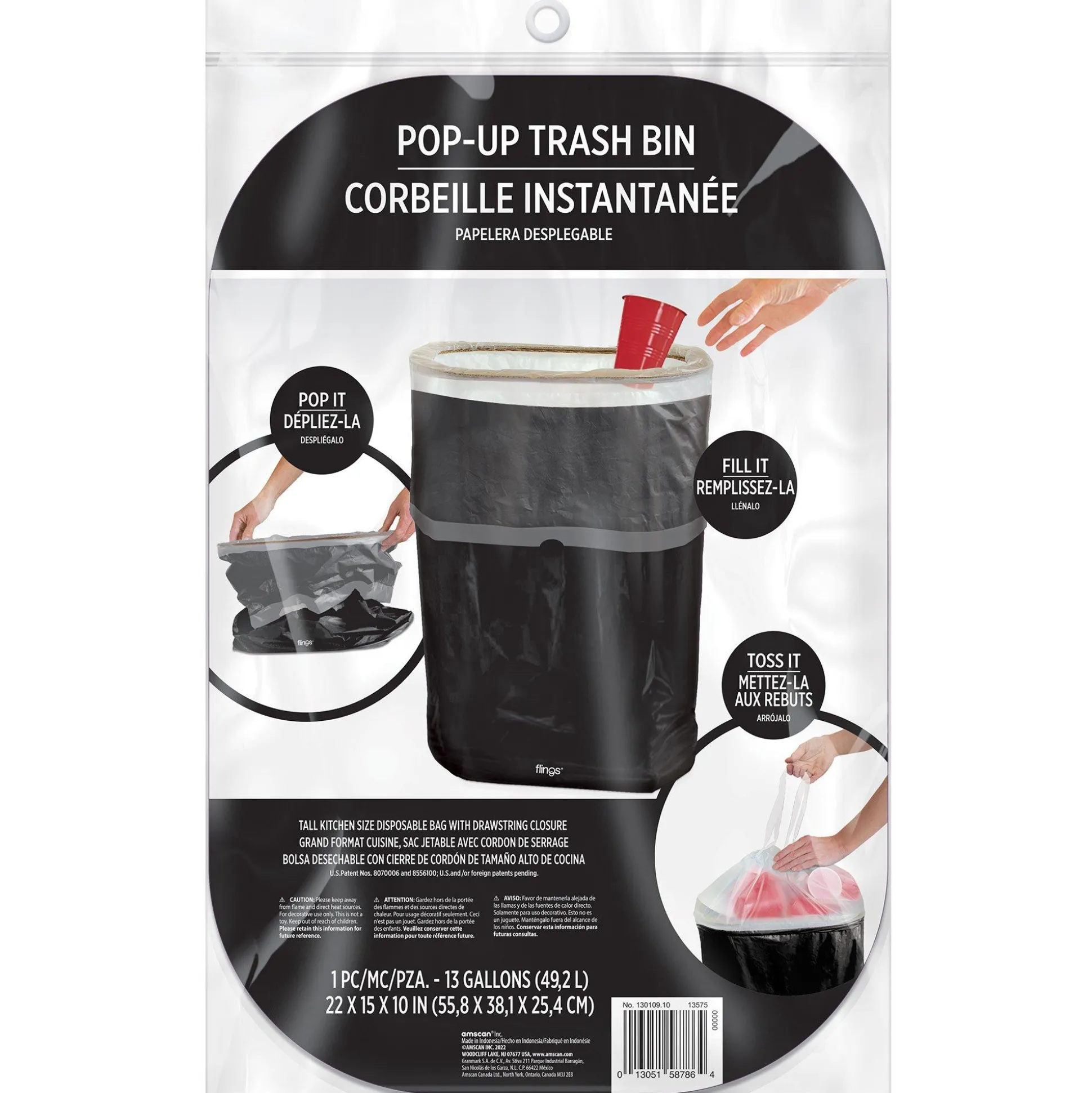 Party City Pop-Up Trash Bin| Spiderweb Night
