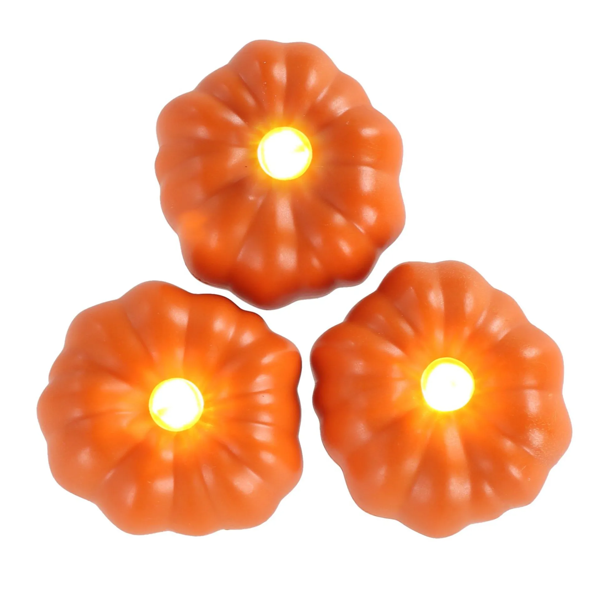 Party City Pumpkin Led Plastic Tealights, 3Ct| Pumpkin Carving Kits