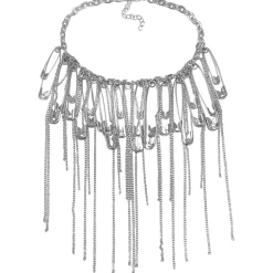 Best Punk Rock Silver Safety Pin Necklace Jewelry
