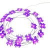 Party City Purple Spider Halloween Led Plastic String Lights, 20 Bulbs, 6.3Ft| Spiderweb Night