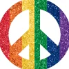 Cheap Rainbow Peace Sign Body Jewelry Makeup
