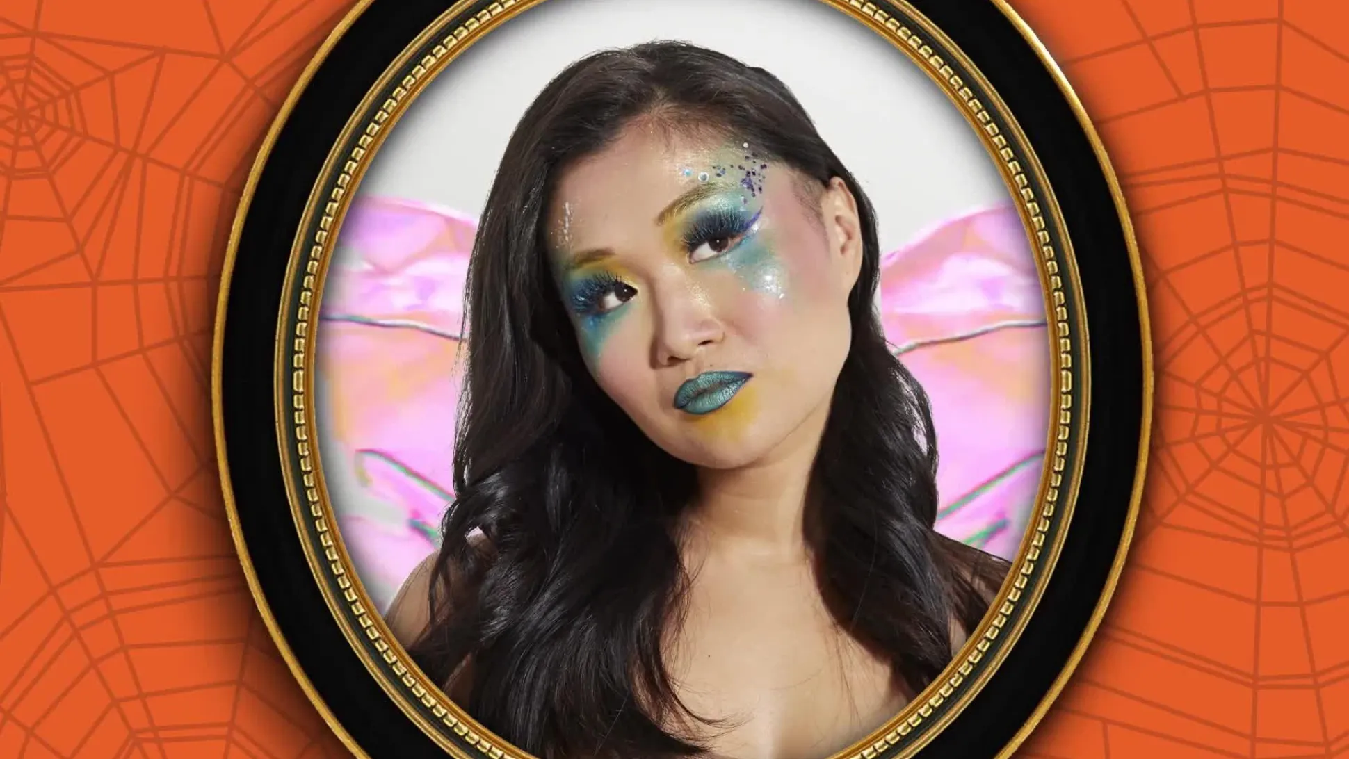 Fashion Rainbow Rhinestone Eyelashes Makeup