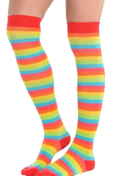Shop Rainbow Striped Knee High Socks Tights