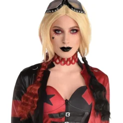 Hot Red & Black Pigtails Harley Quinn Wig - Suicide Squad 2 Wigs