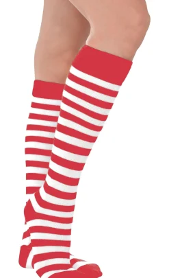 New Red & White Striped Socks Tights