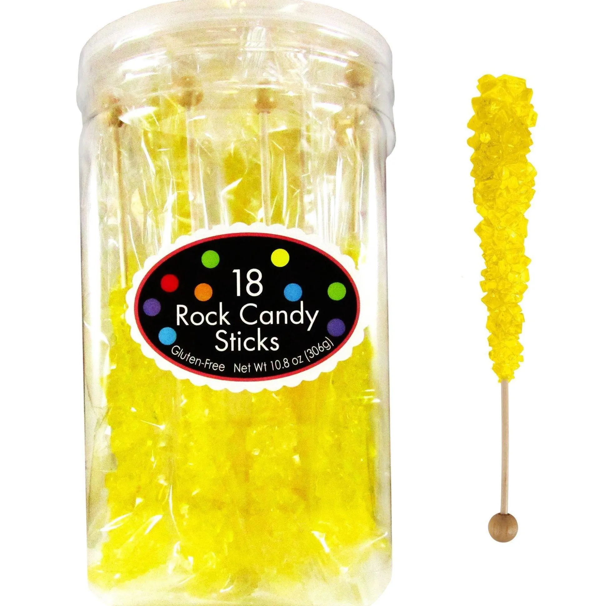 Clearance Red & Yellow Team Colors Rock Candy Sticks, 36Ct - Cherry & Lemon Candy Buffet By Color