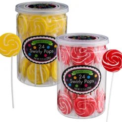 Flash Sale Red & Yellow Team Colors Swirly Lollipops, 48Ct - Cherry & Lemon Candy Buffet By Color