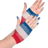 Clearance Red, White & Blue Fishnet Glovelettes Gloves