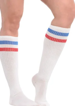 Store Red, White & Blue Stripe Athletic Knee-High Socks Tights