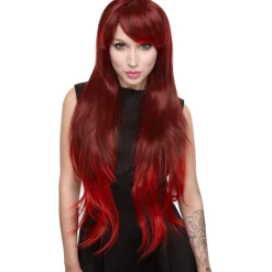 Cheap Red Wine Ombre Wig Wigs