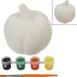 Party City Resin Pumpkin Paint Kit, 4.7In X 3.9In| Favors & Favor Bags