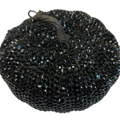 Party City Rhinestone Black Plastic Pumpkin, 7.3In X 5.2In| Home Décor