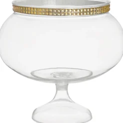New Rhinestone Plastic Pedestal Bowl, 60Oz Candy Buffet By Color