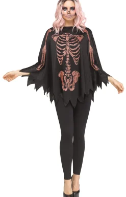 Shop Rose Gold Skeleton Poncho For Adults Capes, Robes