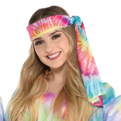 Online 60S Hippie Tie-Dye Head Scarf Boas