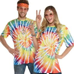 Best 60S Rainbow Spiral Tie Dye T-Shirt For Adults Men Decades