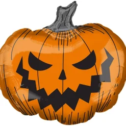 Party City Scary Halloween Jack-O'-Lantern Foil Balloon, 29In X 27In| Balloons