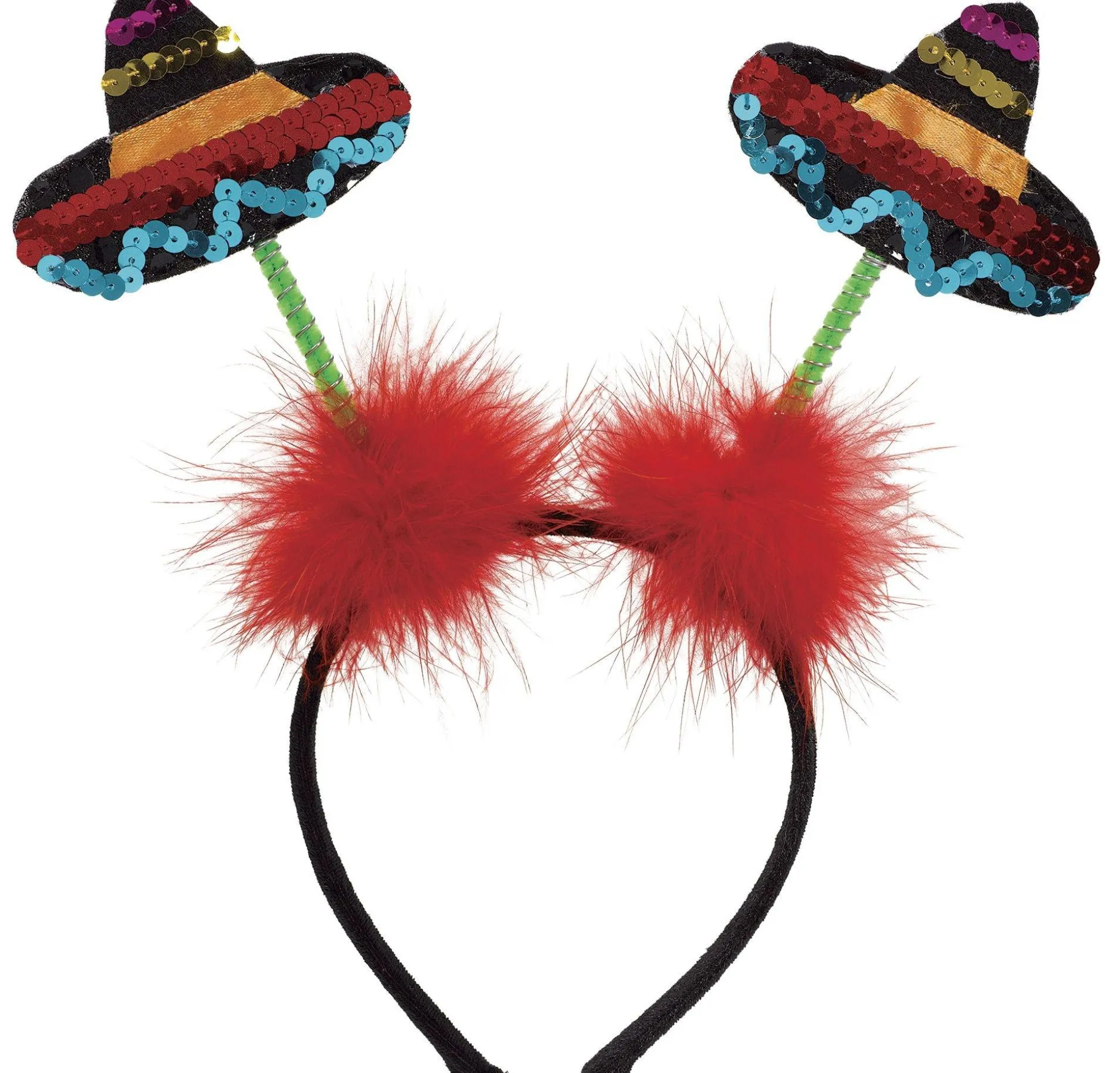 Discount Sequin Sombrero Head Bopper Headbands, Tails