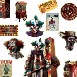 Party City Side Show Cutouts 12Ct - Creepy Carnival| Window & Wall Décor