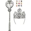 Hot Silver Disney Princess Tiara & Wand Costume Accessory Kit Tiaras, Crowns