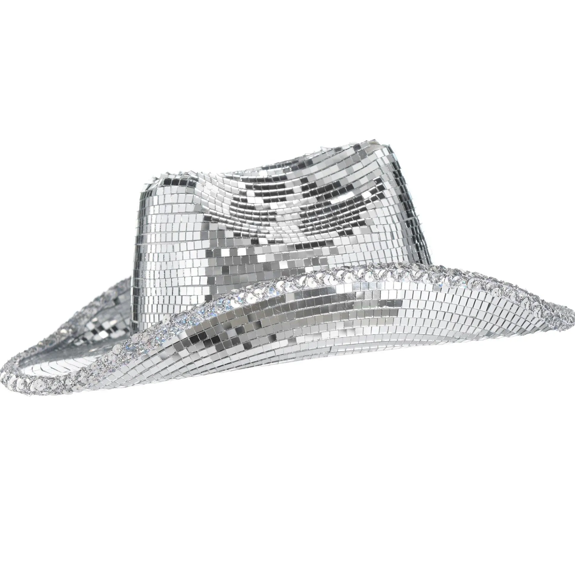Store Silver Mirror Disco Cowboy Hat Cowboy