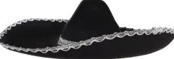 Online Silver Trim Black Sombrero Hats