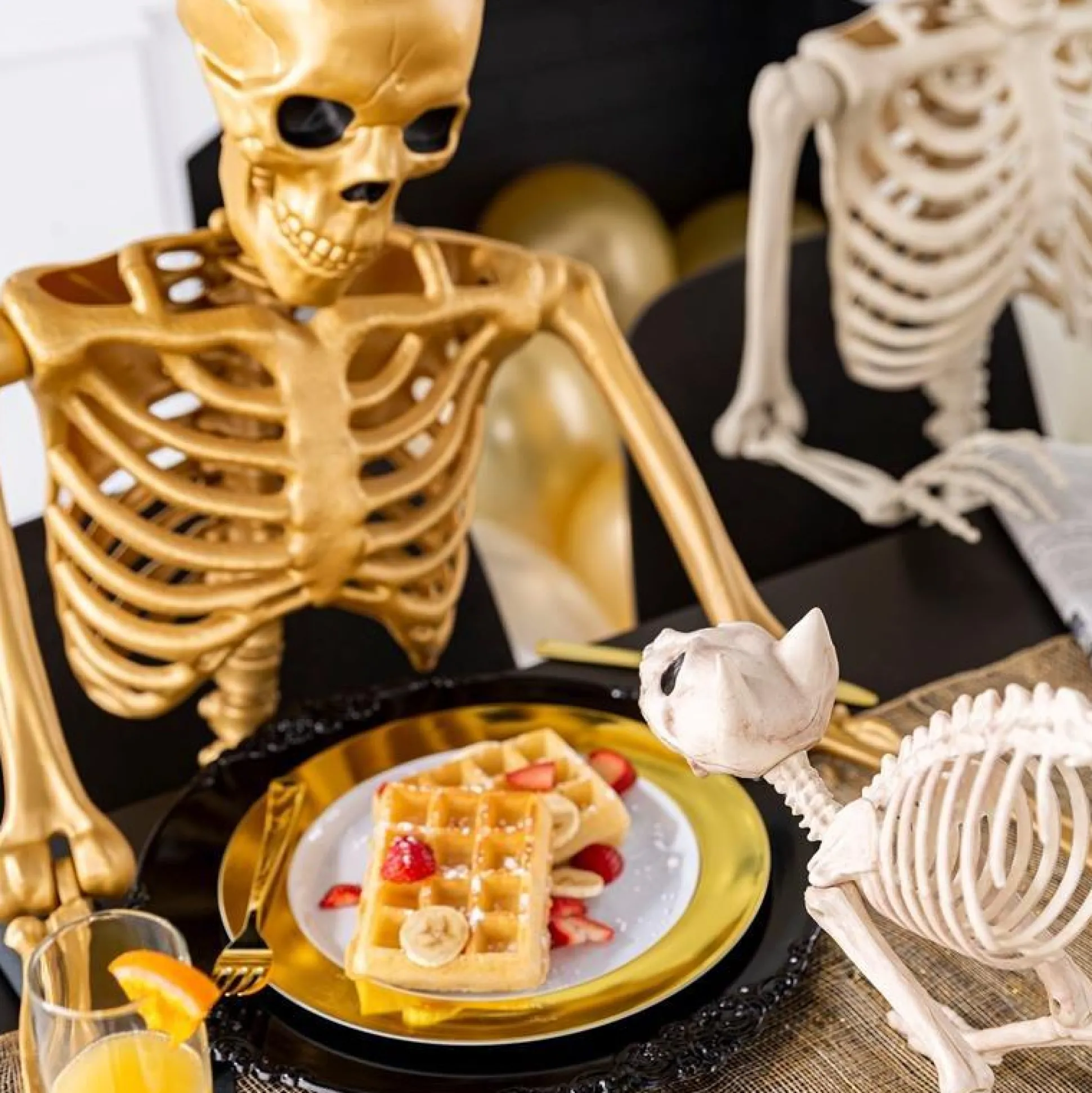 Party City Skeleton Cat Decoration, 18In X 10.25In| Skeletons