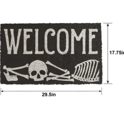 Party City Skeleton Welcome Coir Doormat, 29.5In X 17.75In| Home Décor