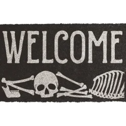 Party City Skeleton Welcome Coir Doormat, 29.5In X 17.75In| Door Décor & Signs