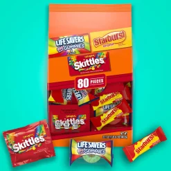 Flash Sale Skittles, Starburst, & Life Savers Gummies Fun Size Variety Bag, 22.7Oz, 80Pc Bulk Candy