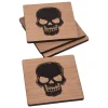 Party City Skull Fiberboard Coasters, 4In, 4Ct| Home Décor