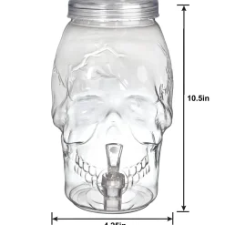 Party City Skull Plastic Drink Dispenser, 1Gal| Boneyard Glam