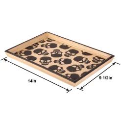 Party City Skull Rectangular Fiberboard Serving Tray, 14In X 9.5In| Boneyard Glam