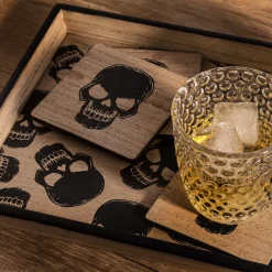 Party City Skull Rectangular Fiberboard Serving Tray, 14In X 9.5In| Home Décor