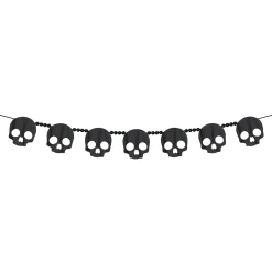 Party City Skull Wood Garland, 6Ft| Creepy Carnival