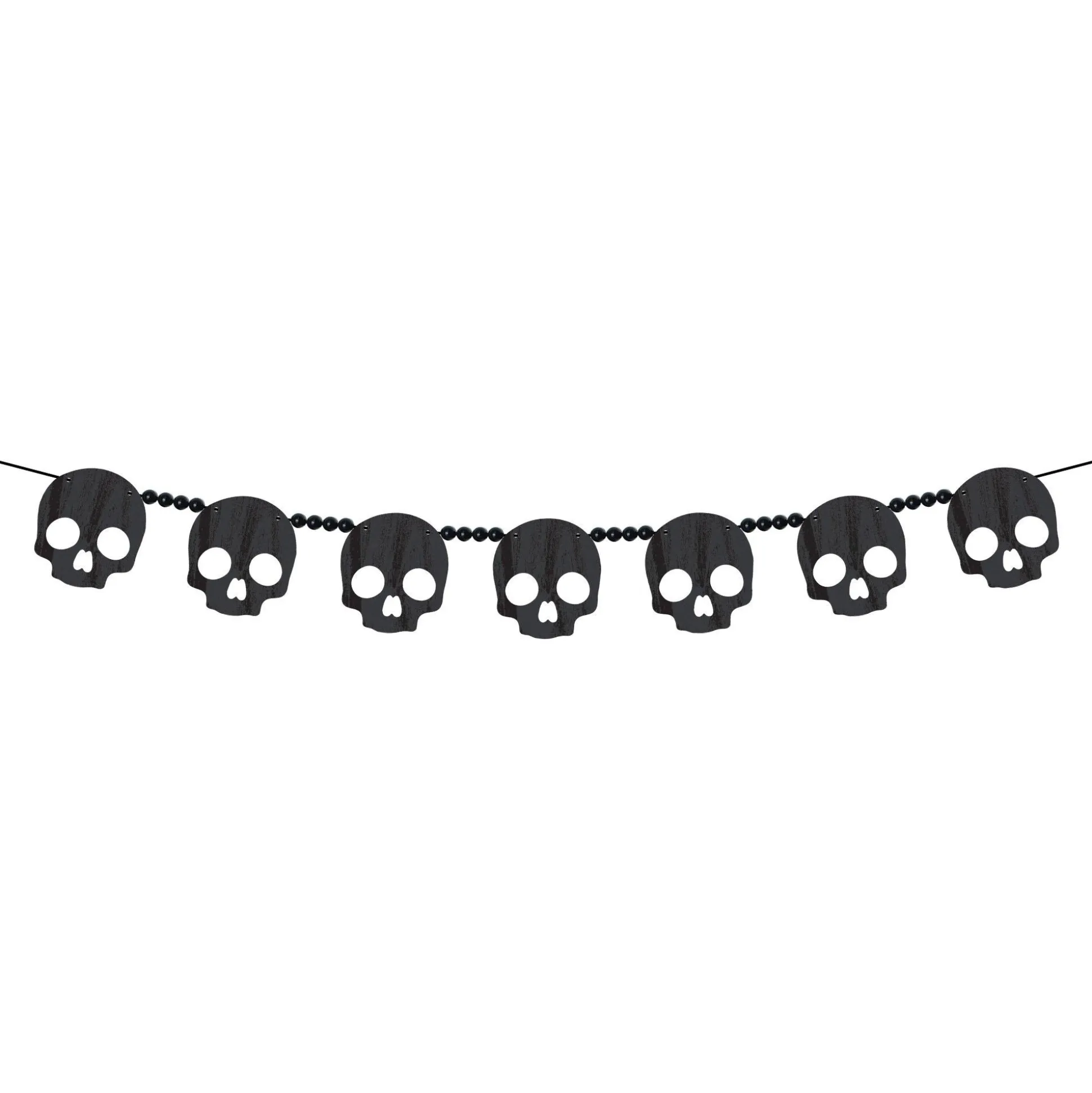 Party City Skull Wood Garland, 6Ft| Decorations