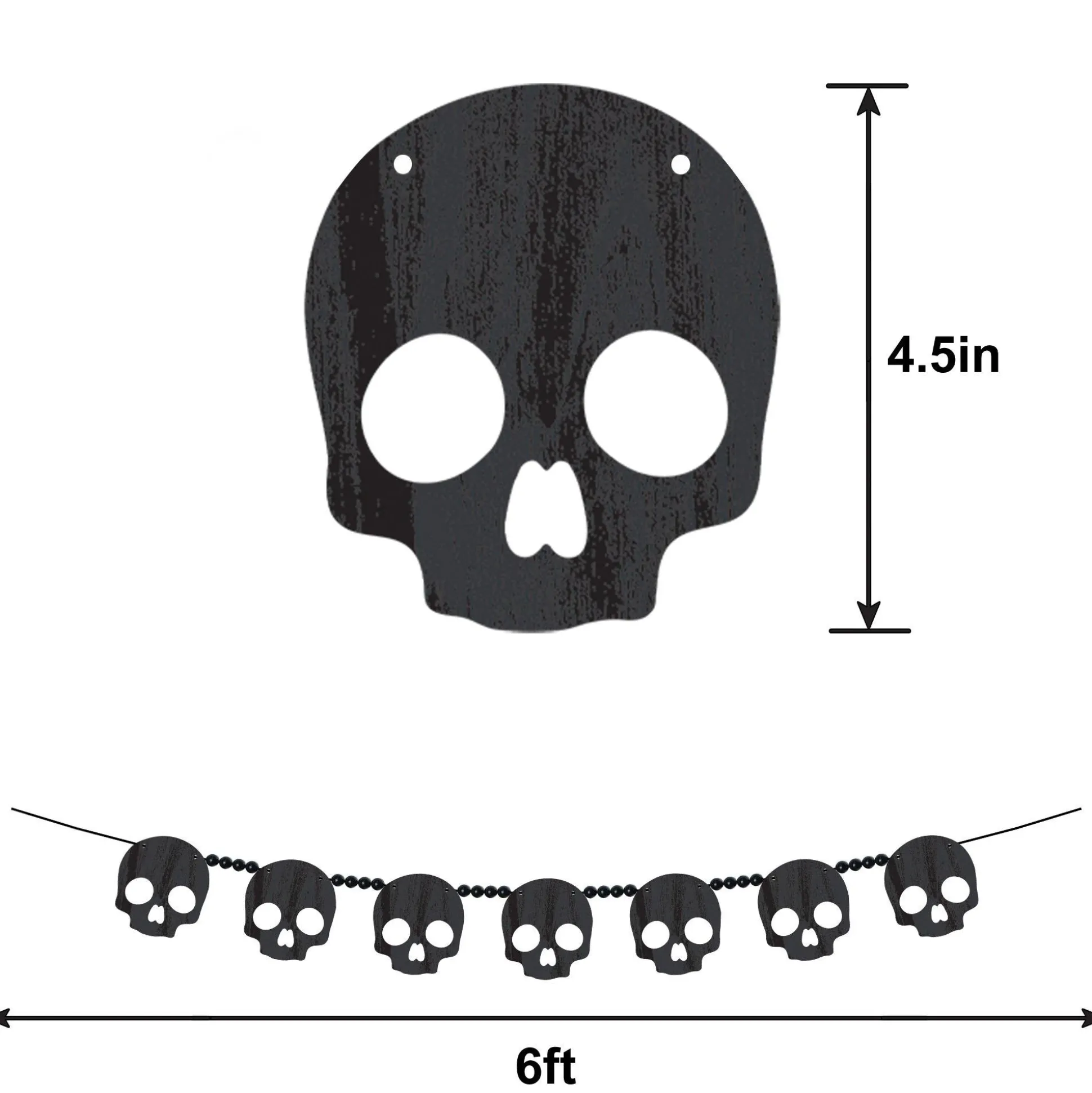 Party City Skull Wood Garland, 6Ft| Decorations