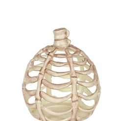 Party City Small Bone Plastic Pumpkin, 6In| Boneyard Glam